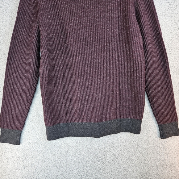 Brooks Brothers Mens Plum & Dark Gray Wool Blend Pull Over Sweater Sz XL Winter - Picture 3 of 8